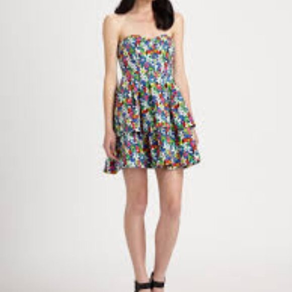 Strapless Dress - KATE SPADE KARMEN Floral Dress Full Bloom NEW! - Picture 2 of 7
